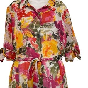 Bright Floral Flowy Summer Dress - unlined-Calvin Klein